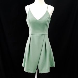 Sage Green Box Pleat Dress